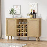 Delarpo 200-Bottle Oak Wood Wine Cabinet