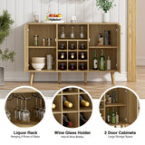 Delarpo 200-Bottle Oak Wood Wine Cabinet