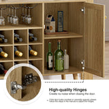 Delarpo 200-Bottle Oak Wood Wine Cabinet