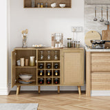 Delarpo 200-Bottle Oak Wood Wine Cabinet