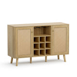 Delarpo 200-Bottle Oak Wood Wine Cabinet