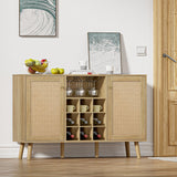 Delarpo 200-Bottle Oak Wood Wine Cabinet