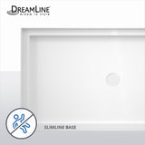 DreamLine SlimLine 42 in x 36 in Single-Threshold Shower Pan Base, Black, Center Drain