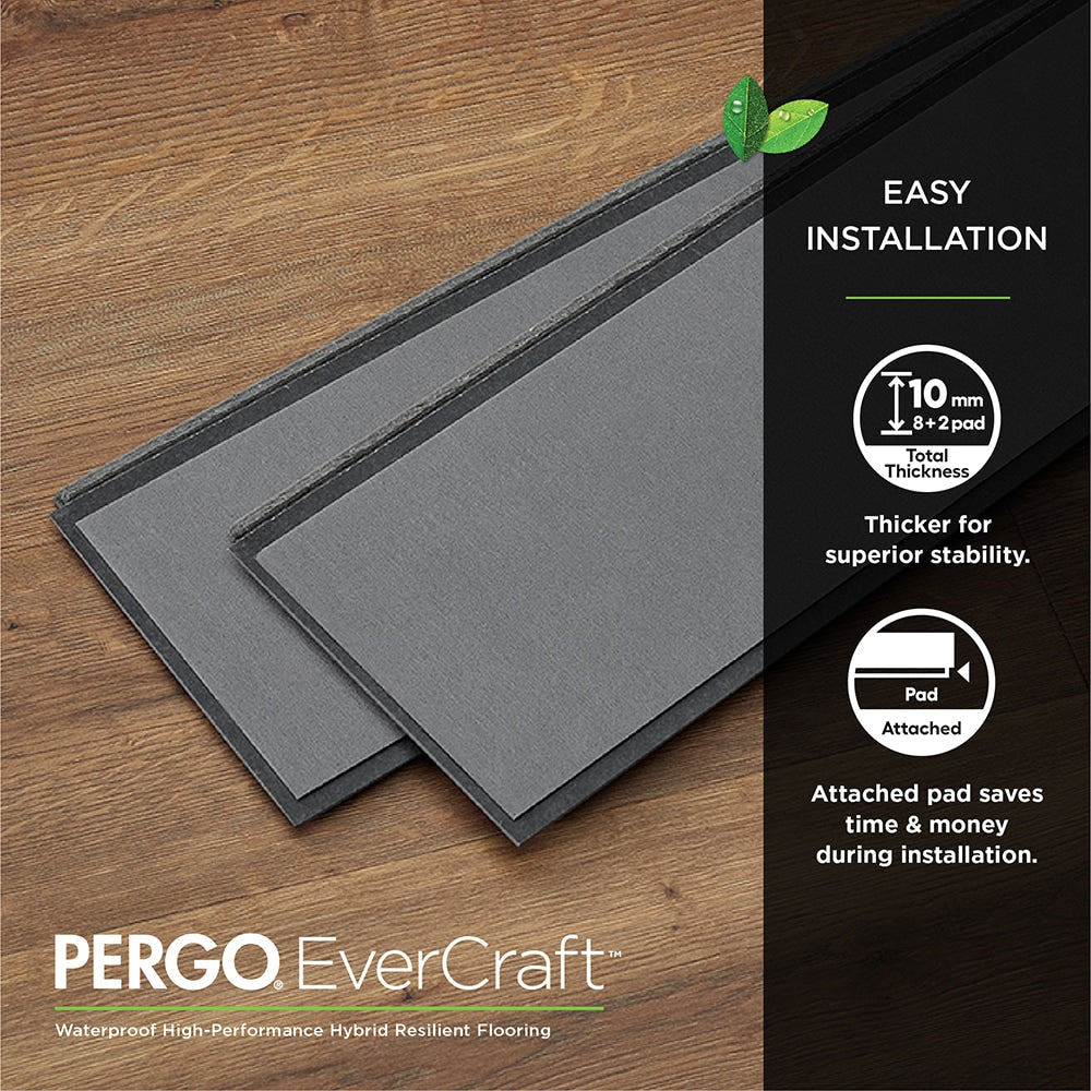 Pergo EverCraft Clearwater Oak Waterproof Hybrid Flooring, 27-sq ft