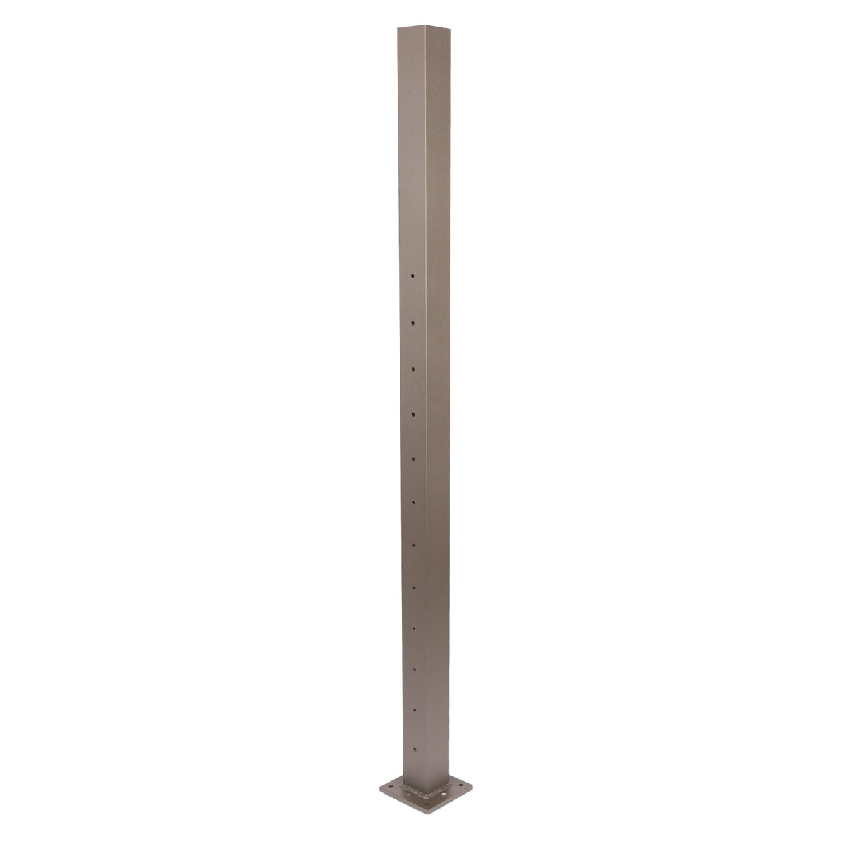 Deckorators Contemporary Cable 2.5-in x 2.5-in x 4-1/2-ft Textured Bronze Aluminum Deck Bottom Stair Post