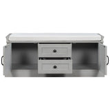 Qualler Modern Gray Wash Storage Bench with Storage 42.5-in x 15.9-in x 17.5-in