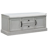 Qualler Modern Gray Wash Storage Bench with Storage 42.5-in x 15.9-in x 17.5-in