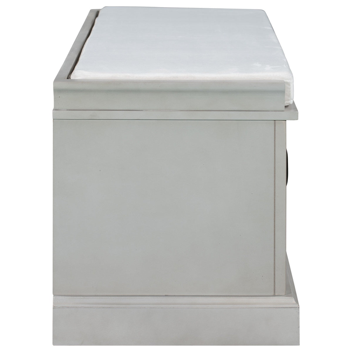 Qualler Modern Gray Wash Storage Bench with Storage 42.5-in x 15.9-in x 17.5-in