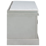 Qualler Modern Gray Wash Storage Bench with Storage 42.5-in x 15.9-in x 17.5-in