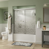 Everly 60 in. x 58-1/8 in. Traditional Semi-Frameless Sliding Bathtub Door in Bronze and 1/4 in. (6mm) Rain Glass - Super Arbor