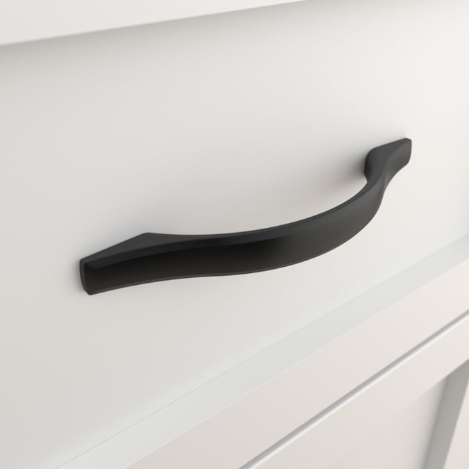 allen + roth GRACE 3-3/4-in (96mm) Center to Center Matte Black Arch Handle Drawer Pull