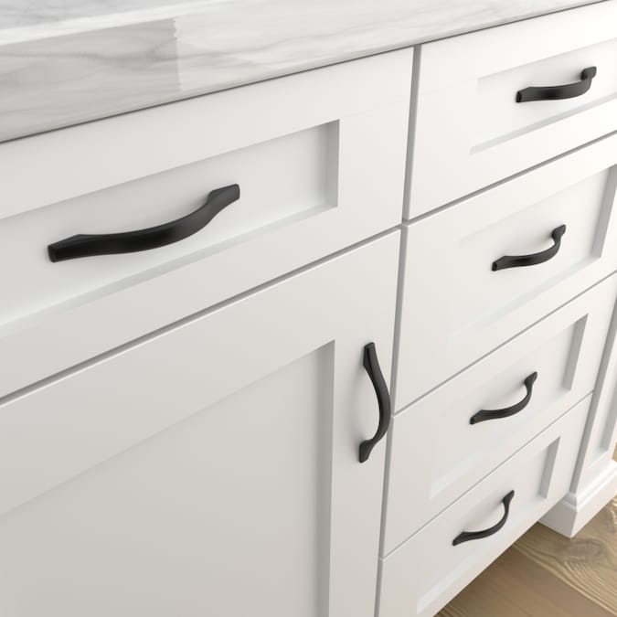 allen + roth GRACE 3-3/4-in (96mm) Center to Center Matte Black Arch Handle Drawer Pull