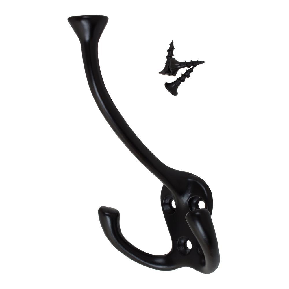 4-1/2 in. x 2-1/2 in. Oil Rubbed Bronze Large Robe/Coat/Hat Tri-Hooks (10-Pack) - Super Arbor
