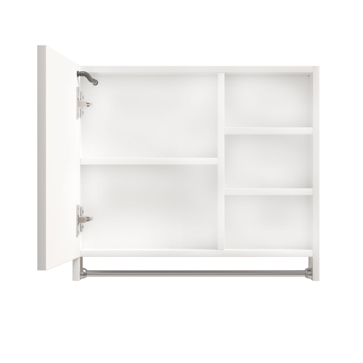 Forclover 32-in x 28-in Lighted LED Fog Free Surface Mount White Mirrored Medicine Cabinet