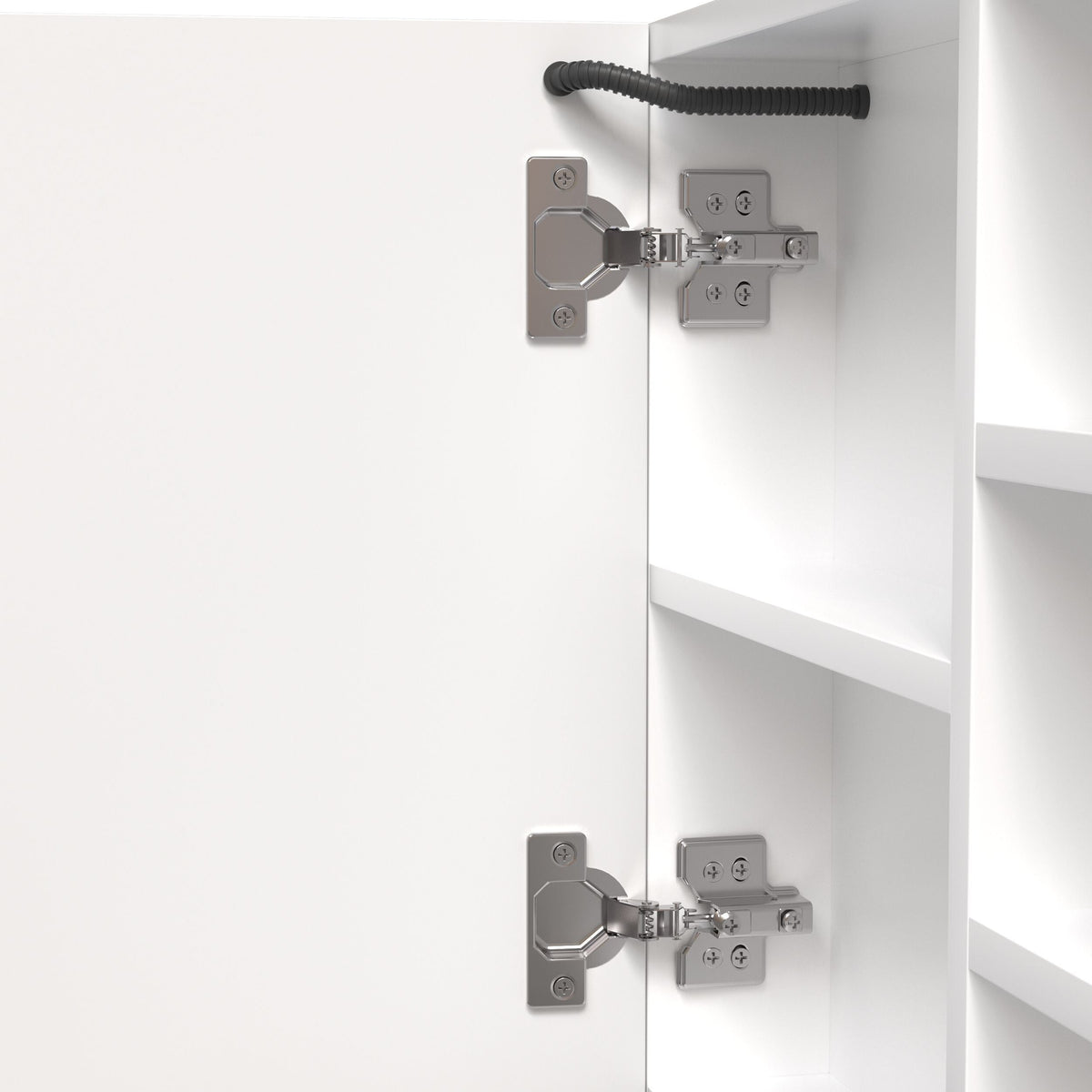 Forclover 32-in x 28-in Lighted LED Fog Free Surface Mount White Mirrored Medicine Cabinet
