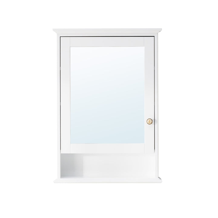 WELLFOR 24-in x 34-in Surface Mount White Mirrored Soft Close Medicine Cabinet