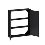WELLFOR 24-in x 28-in Surface Mount Black Mirrored Soft Close Medicine Cabinet
