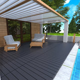 Bybafun 12-in x 24-in 24-Pack Gray Prefinished PVC Deck Tile (48-sq ft)