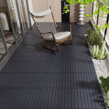 Bybafun 12-in x 24-in 24-Pack Gray Prefinished PVC Deck Tile (48-sq ft)