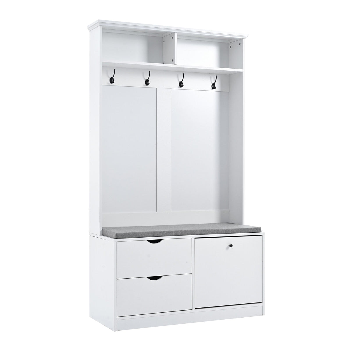 ModernLuxe Modern 40.6-in White Wood Hall Tree