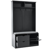 ModernLuxe Modern 40.6-in Black Wood Hall Tree