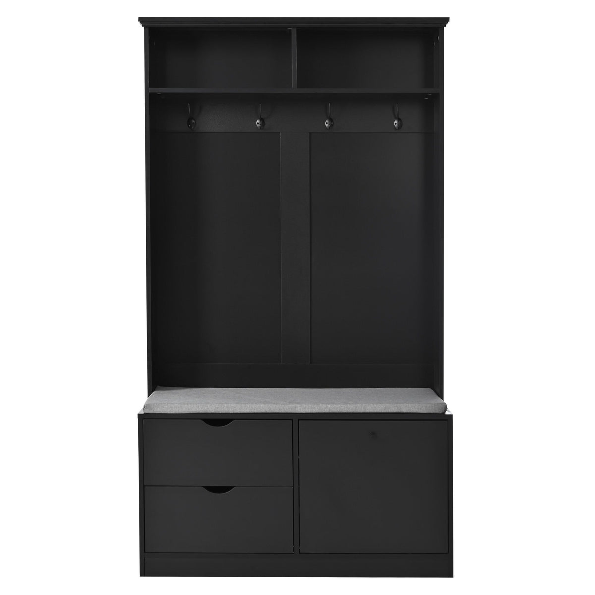ModernLuxe Modern 40.6-in Black Wood Hall Tree