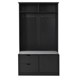 ModernLuxe Modern 40.6-in Black Wood Hall Tree
