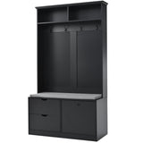 ModernLuxe Modern 40.6-in Black Wood Hall Tree