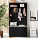 ModernLuxe Modern 40.6-in Black Wood Hall Tree