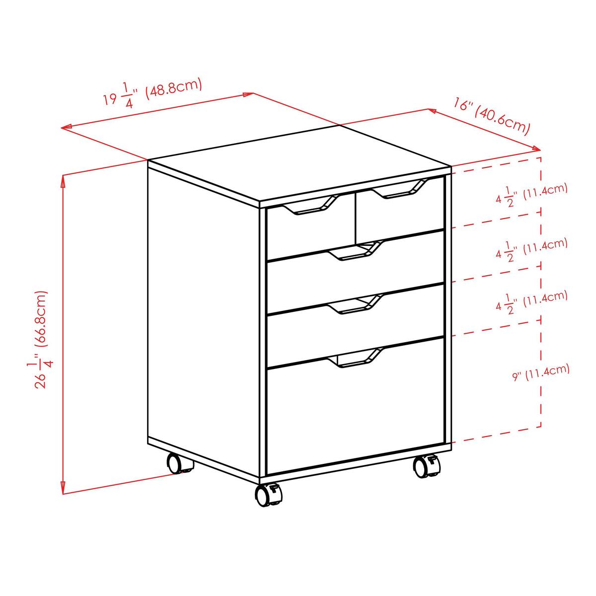 Winsome Wood Halifax White 4-Drawer 19.21-in File Cabinet