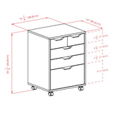 Winsome Wood Halifax White 4-Drawer 19.21-in File Cabinet