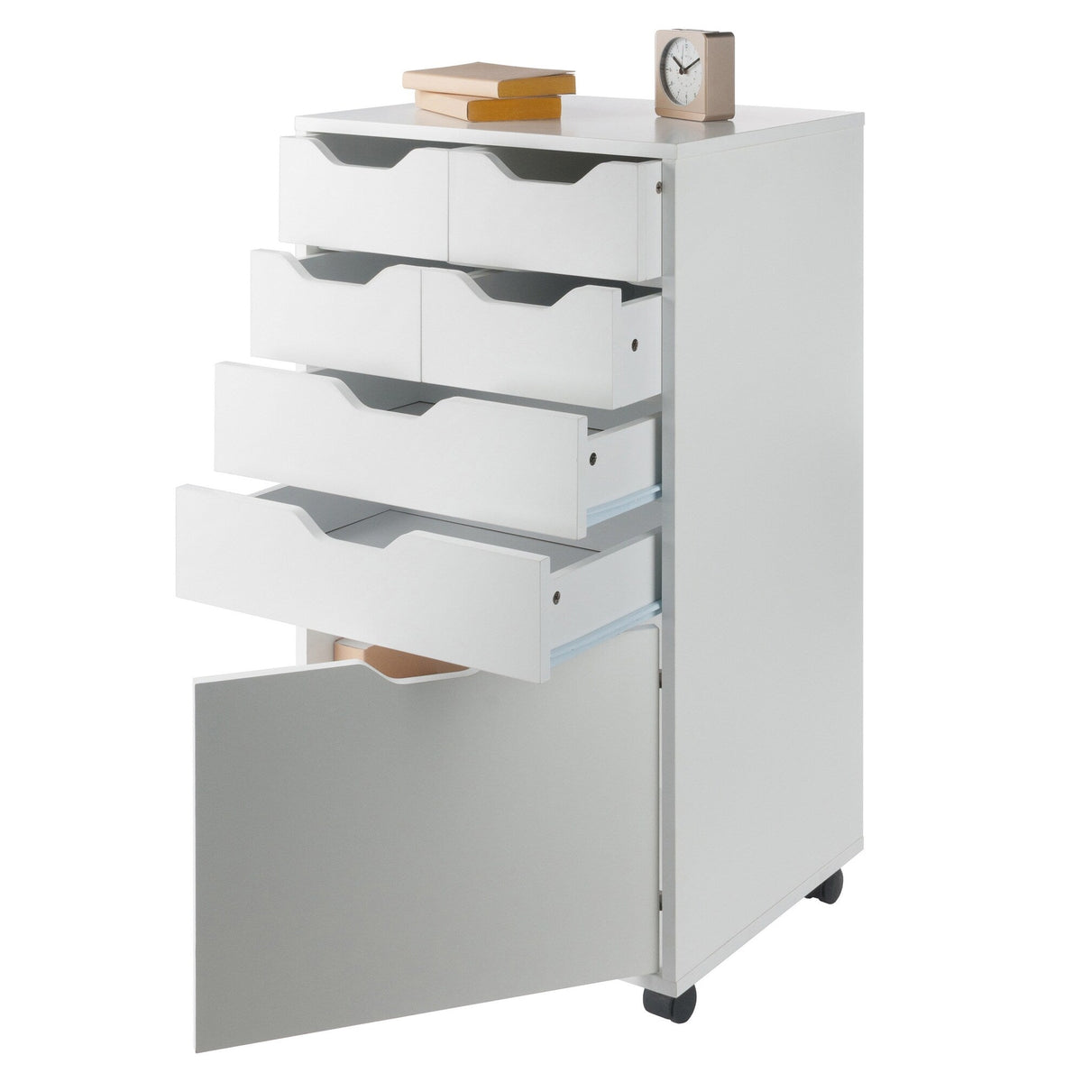 Winsome Wood Halifax White 6-Drawer 19.21-in File Cabinet