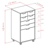 Winsome Wood Halifax White 6-Drawer 19.21-in File Cabinet