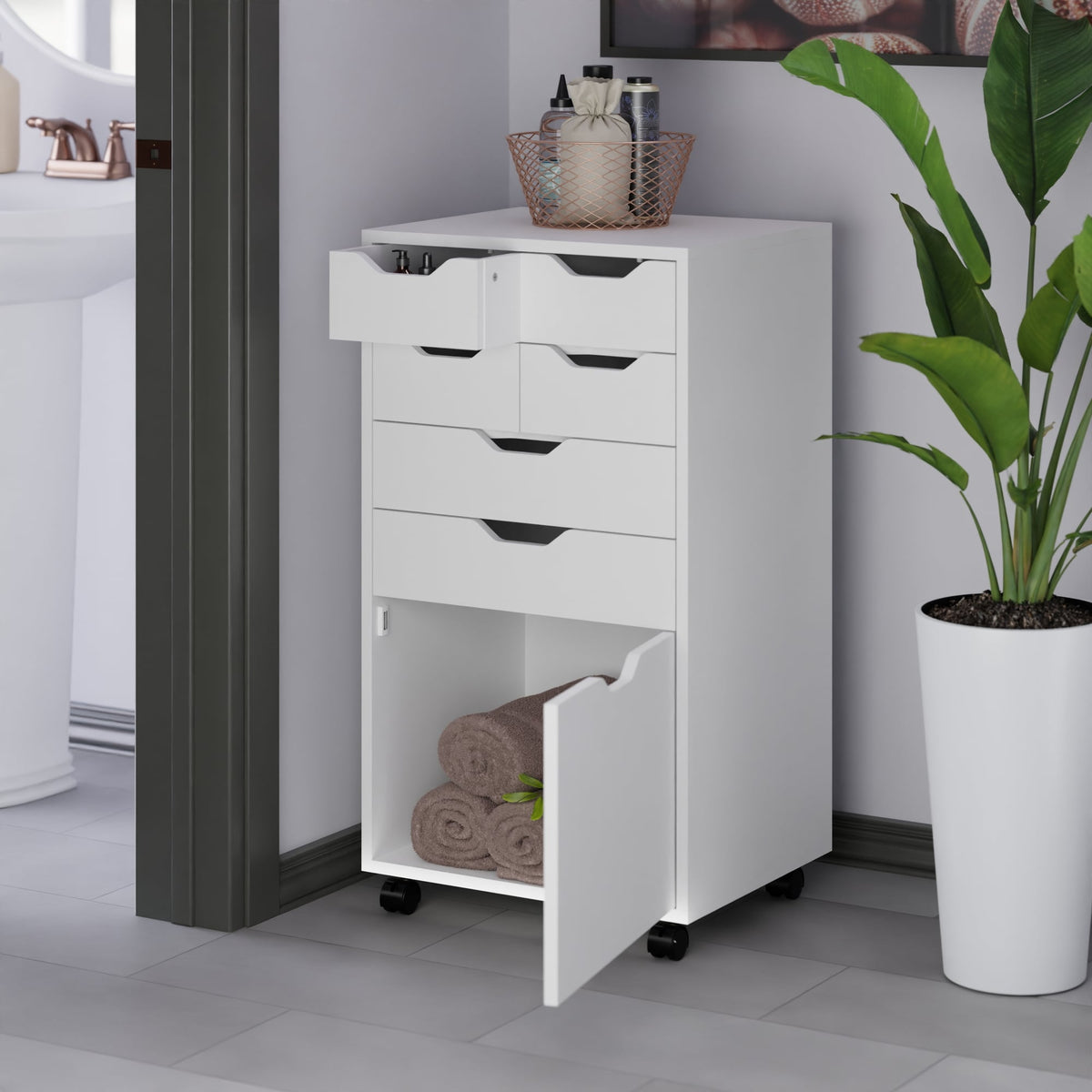 Winsome Wood Halifax White 6-Drawer 19.21-in File Cabinet