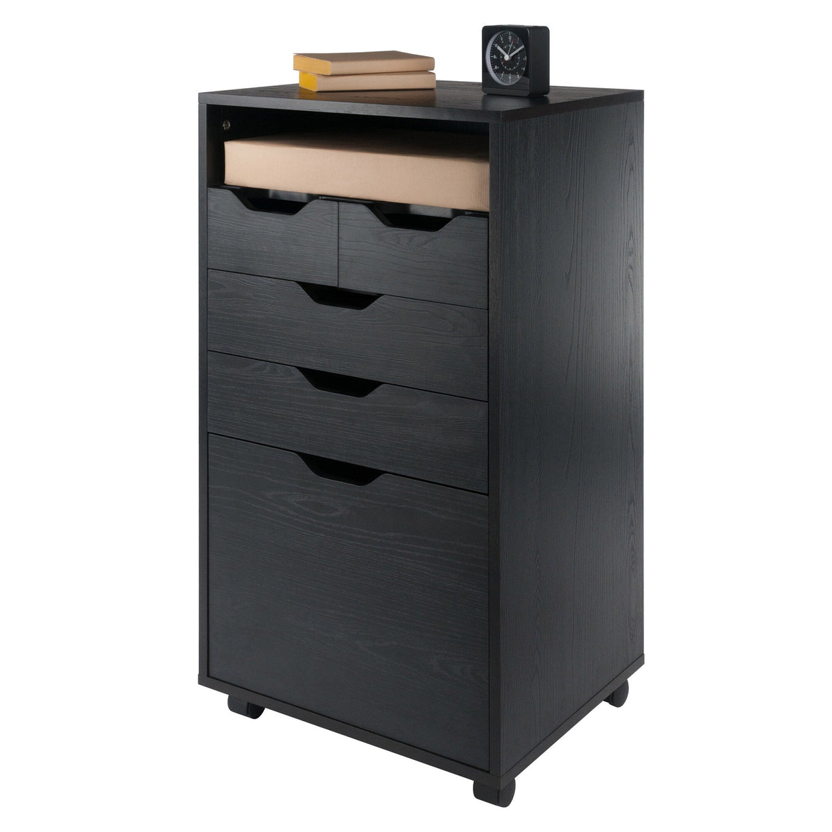 Winsome Wood Halifax Black 6-Drawer 19.21-in File Cabinet