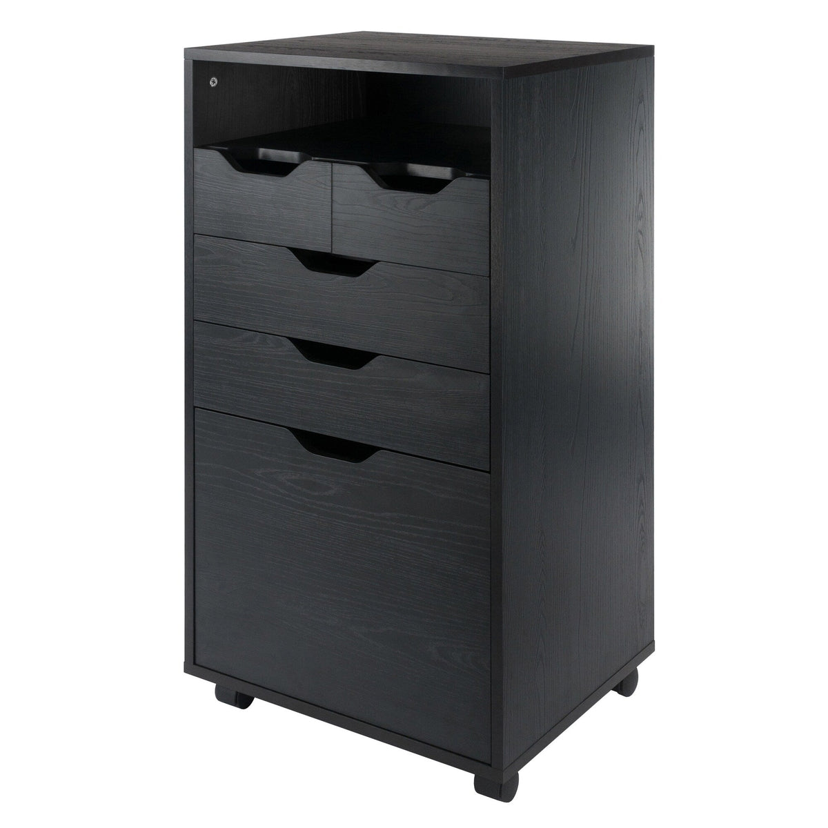 Winsome Wood Halifax Black 6-Drawer 19.21-in File Cabinet
