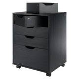 Winsome Wood Halifax Black 4-Drawer 19.21-in File Cabinet