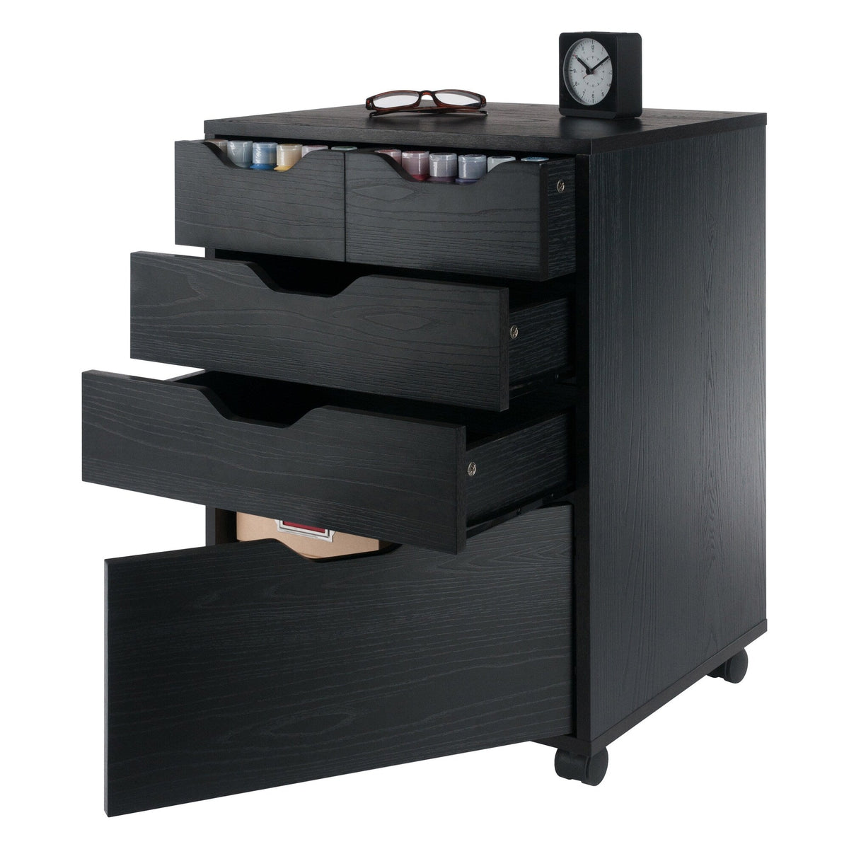 Winsome Wood Halifax Black 4-Drawer 19.21-in File Cabinet