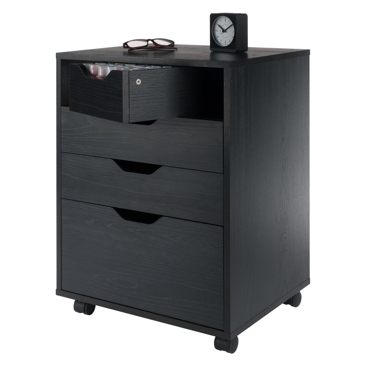 Winsome Wood Halifax Black 4-Drawer 19.21-in File Cabinet