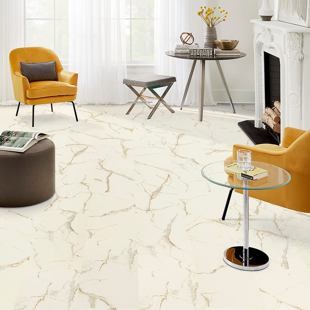Pergo Rome Marble White Waterproof Luxury Vinyl Tile Flooring