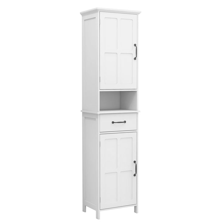 Siavonce 11.81-in W x 64.96-in H Mdf White Freestanding or Wall-mount Utility Storage Cabinet