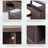 BABOOM Brown Wood Base with Stainless Steel Metal Top Rolling Kitchen Island (18.5-in x 50.25-in x 36.3-in)