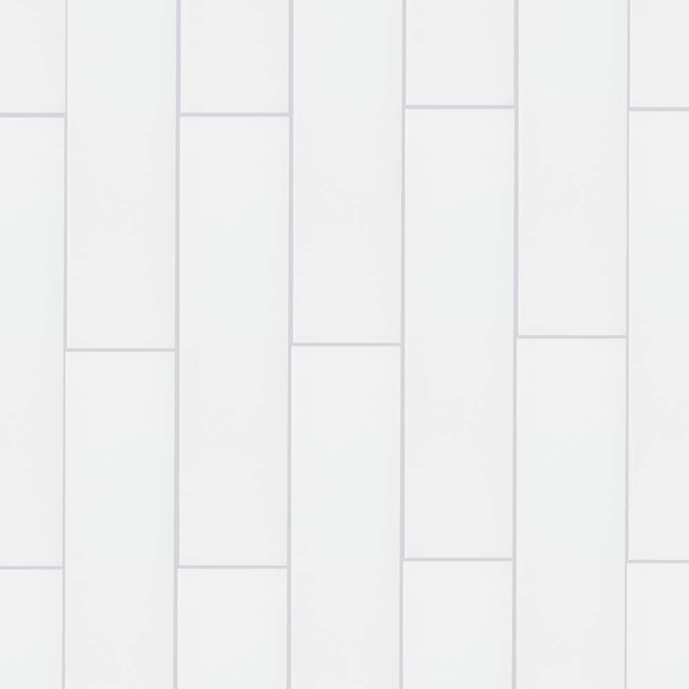Elida Ceramica 3x12 Super White Glossy Glass Subway Wall Tile, 3-in x 12-in