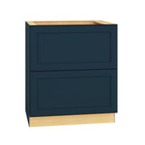Diamond Express Jamestown 30-in W x 34.5-in H x 24-in D Regatta Blue 2-Drawer Base Fully Assembled Plywood Cabinet (Recessed Panel Shaker Style)