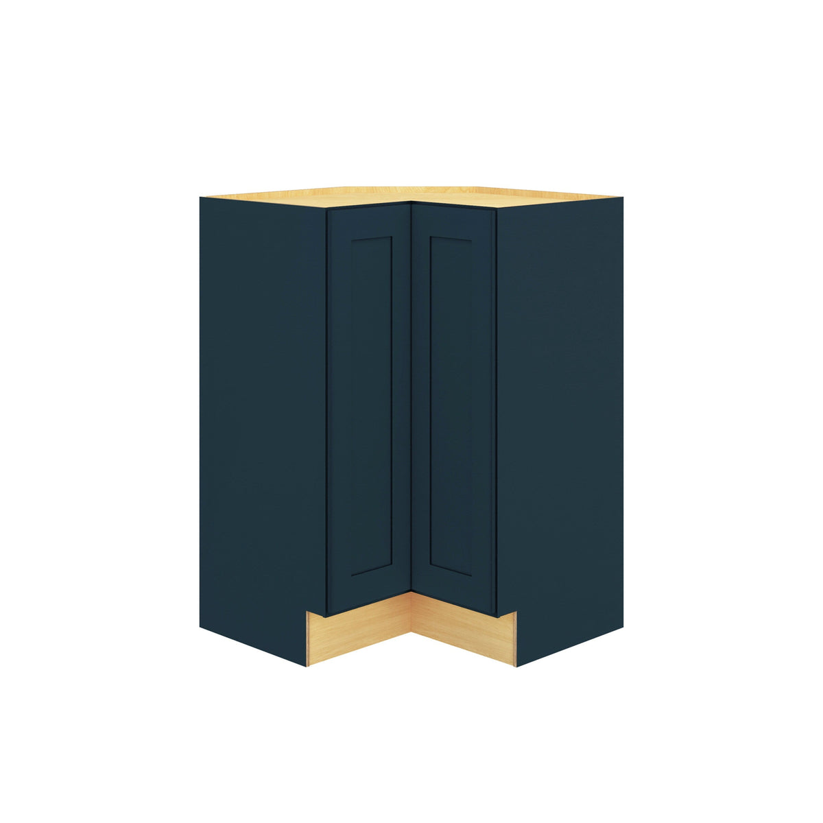 Diamond Express Jamestown 33-in W x 34.5-in H x 24-in D Regatta Blue L-shaped Corner Base Fully Assembled Plywood Cabinet (Recessed Panel Shaker Style)