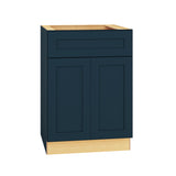 Diamond Express Jamestown 24-in W x 34.5-in H x 24-in D Regatta Blue Sink Base Fully Assembled Plywood Cabinet (Recessed Panel Shaker Style)