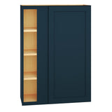 Diamond Express Jamestown 30-in W x 42-in H x 12-in D Regatta Blue Blind Corner Wall Fully Assembled Plywood Cabinet (Recessed Panel Shaker Style)