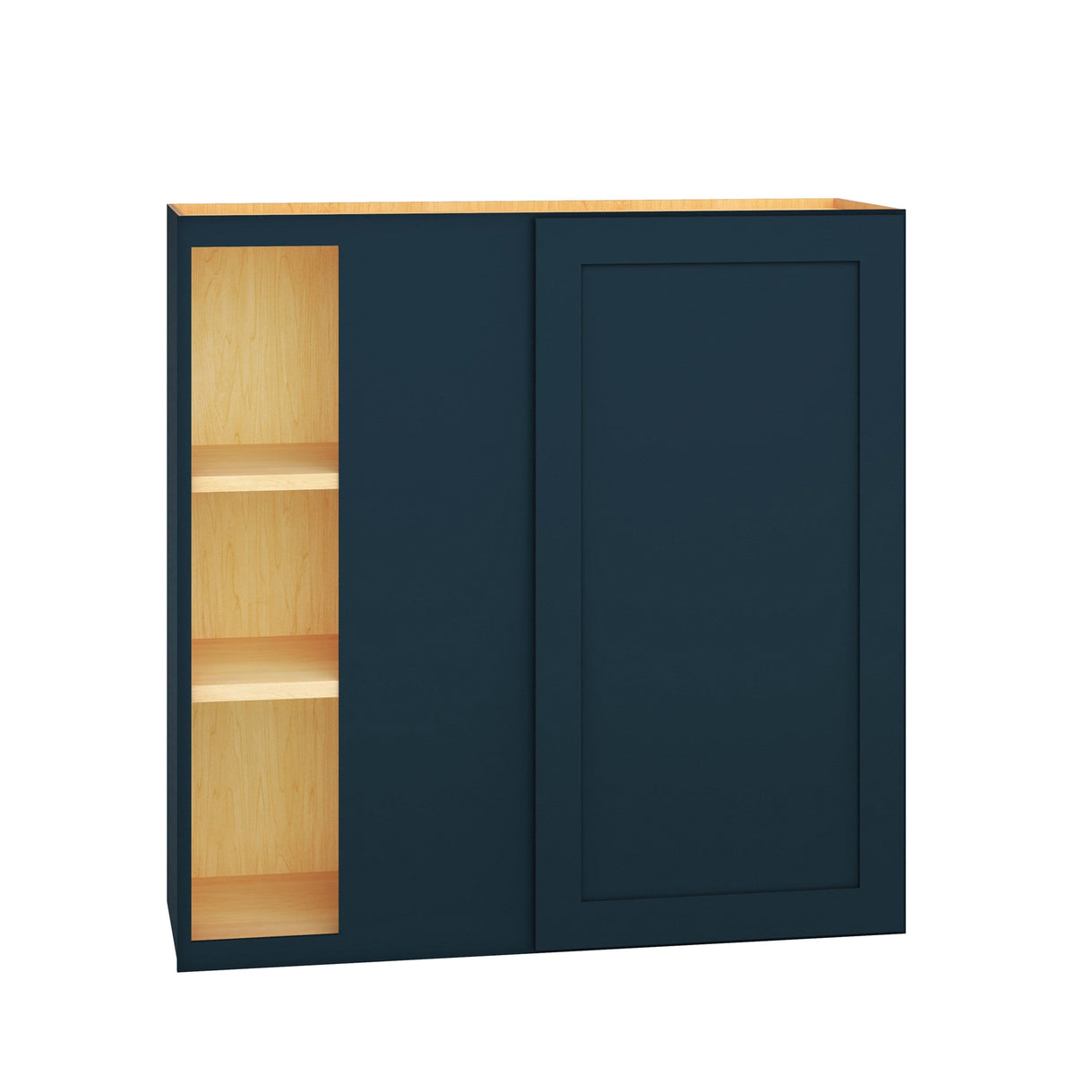 Diamond Express Jamestown 36-in W x 36-in H x 12-in D Regatta Blue Blind Corner Wall Fully Assembled Plywood Cabinet (Recessed Panel Shaker Style)