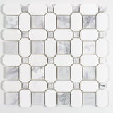 Elida Ceramica Astor Lane Marble 12-in x 12-in Polished Basketweave Mosaic Floor and Wall Tile, 0.88-sq ft per Piece