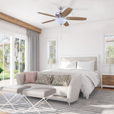 Harbor Breeze Coastal Creek 52-in Brushed Nickel LED Indoor Ceiling Fan with Light Kit (5-Blade)